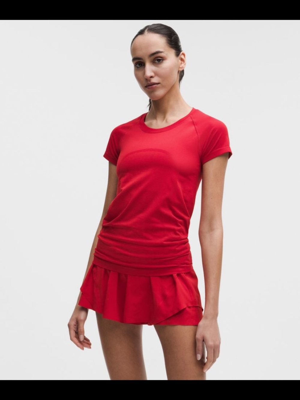 lululemon athletica Red Short Sleeve Crew Tee